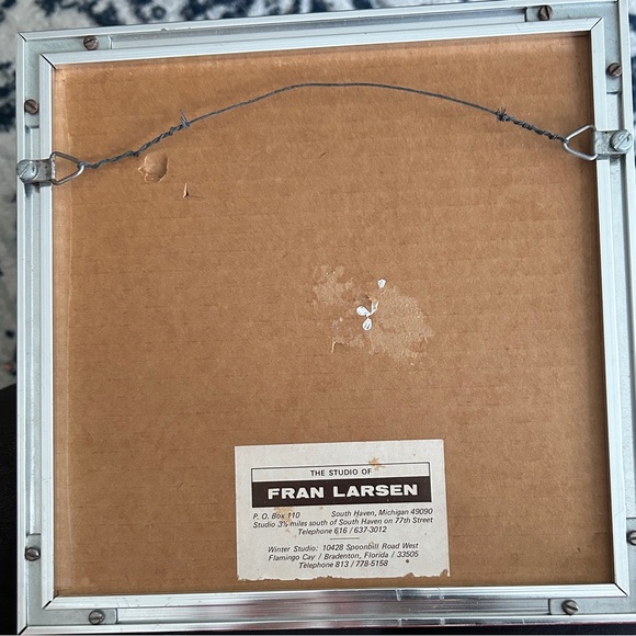 Fran Larsen Framed Watercoloor w Studio Labell - Picture 8 of 11